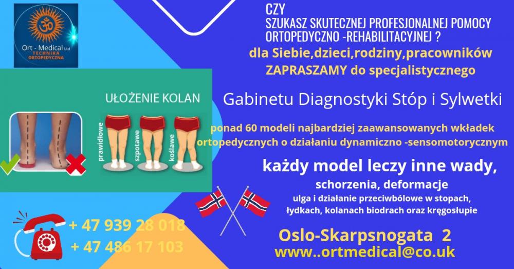 Ortopeda w Oslo- wkładki ortopedyczne z diagnostyka stóp i sylwetki dla dzieci i dorosłych.