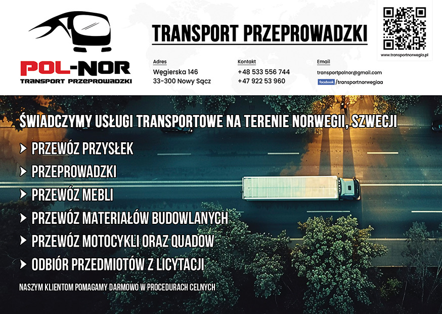 Wyjazd z Polski 17.07 Wyjazd z Norwegii 20.07 Transport Przeprowadzki Paczki
