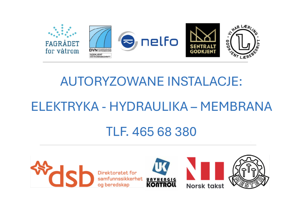 Autoryzowane instalacje. Hydraulika, elektryka, membrany spawane.