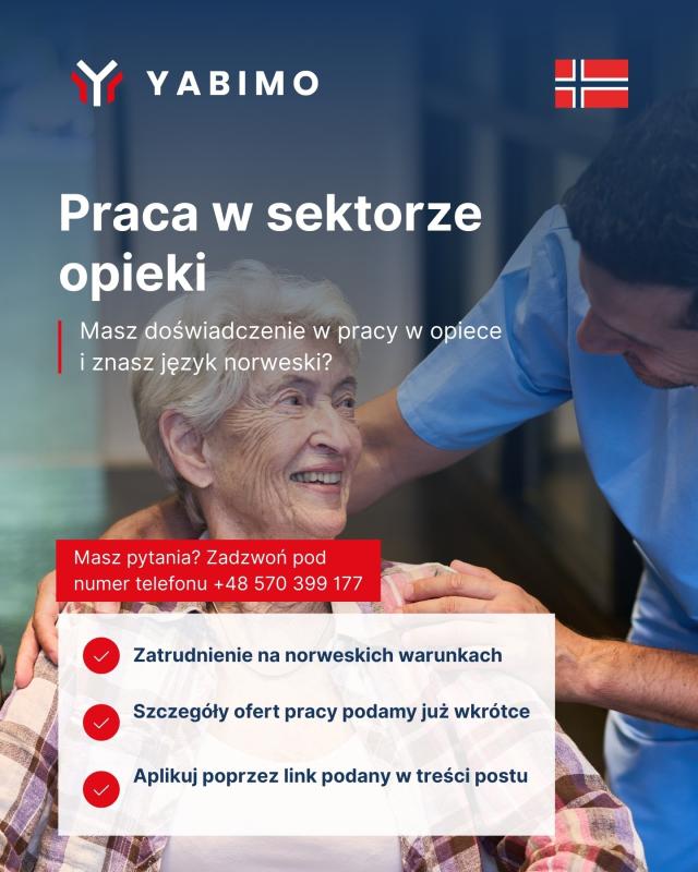 Pracuj w sektorze opieki w Norwegii