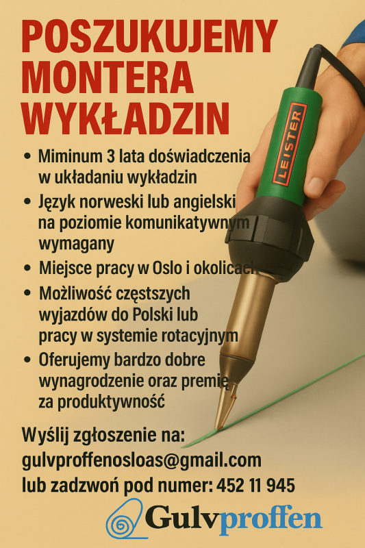 Szukamy monterów wykładzin