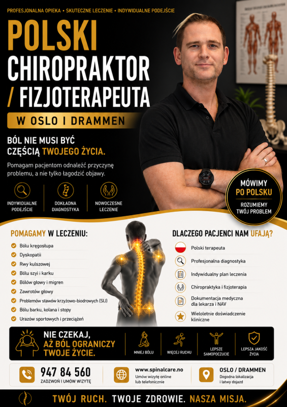 Polski Chiropraktor / Fizjoterapeuta w Oslo/Drammen