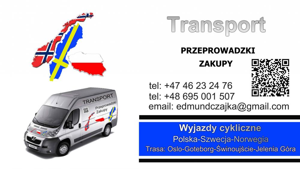 Transport ,paczki  z Polski do Szwecji i Norwegii