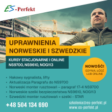 Szkolenia na rusztowania – uprawnienia norweskie (§17-4 zgodnie z NS9700) i szwedzkie (STAR)